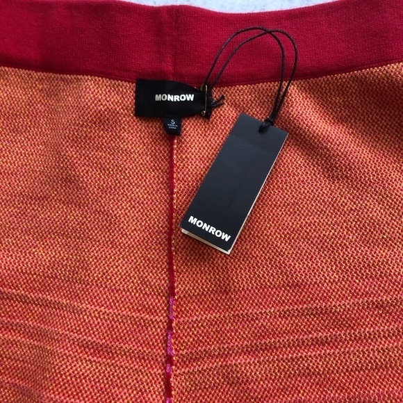 Monrow Sunset Sweater Easy Shorts Colorful Knit Drawstring Waist Size Small - Picture 7 of 8